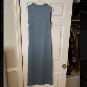 Zara Sleeveless Midi Dress in Soft Blue